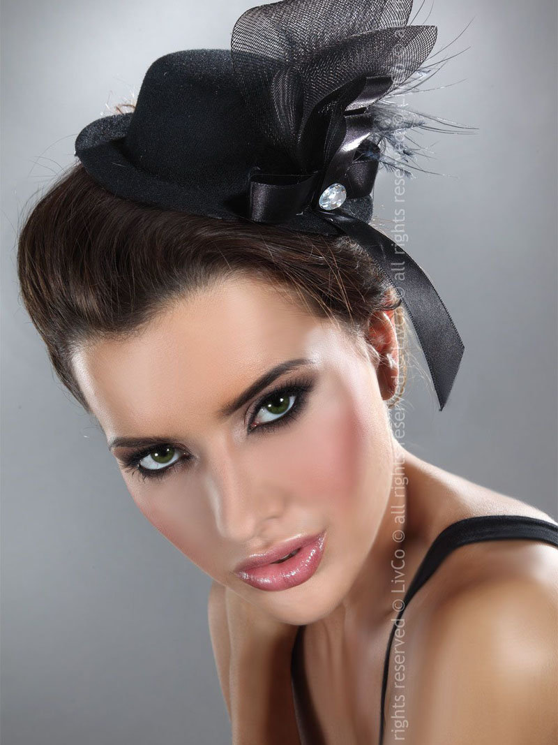 LivCo Palarie Mini top hat model 4 Negru